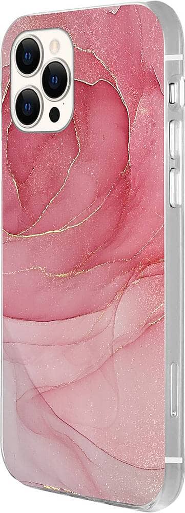 Front. SaharaCase - Marble Carrying Case for Apple iPhone 12 Pro Max - Red Marble.