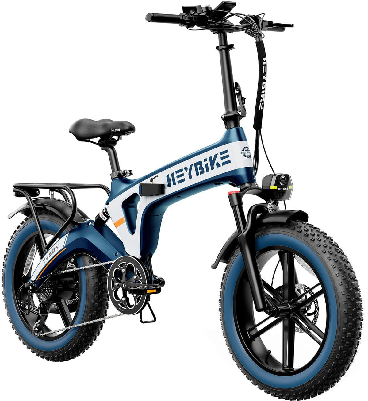 Heybike - Tyson Foldable E-bike w/ 55mi Max Operating Range & 28 mph Max Speed- UL Certified - Blue