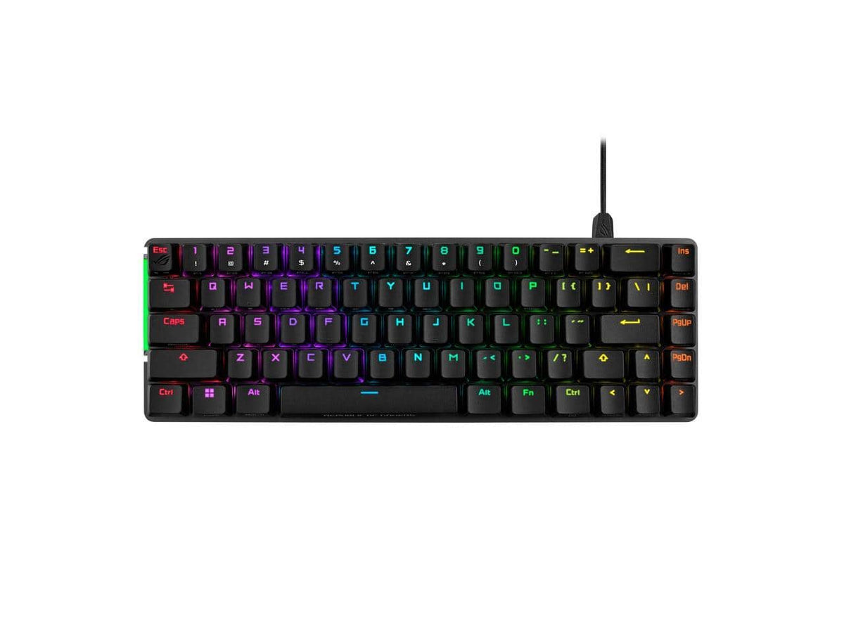 ASUS - ROG Falchion Ace 65% RGB Mechanical Keyboard, Lubed NX Red Switches, PBT Keycaps, KVM, Angles, Case - Black