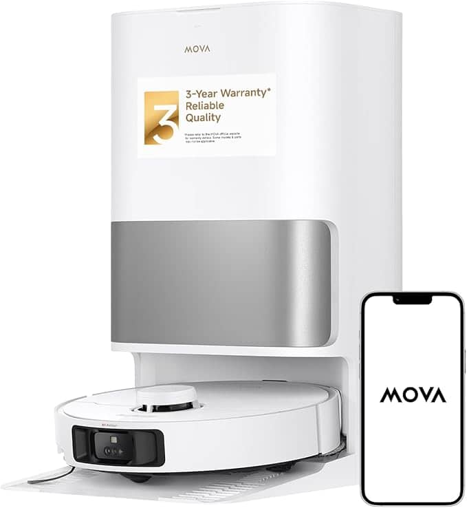 MOVA - P10 Pro Ultra Robot Vacuum and Mop, Extendable Mop, Edge Cleaning,13kPa Suction, CleanLift System - White