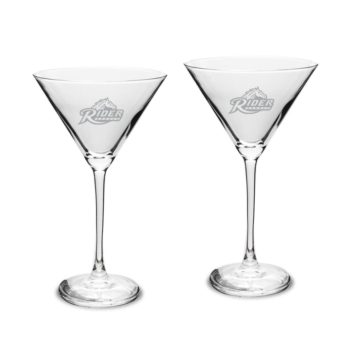 Jardine - Rider Broncs Two-Piece Traditional 10oz. Martini Glass Set - Multicolor