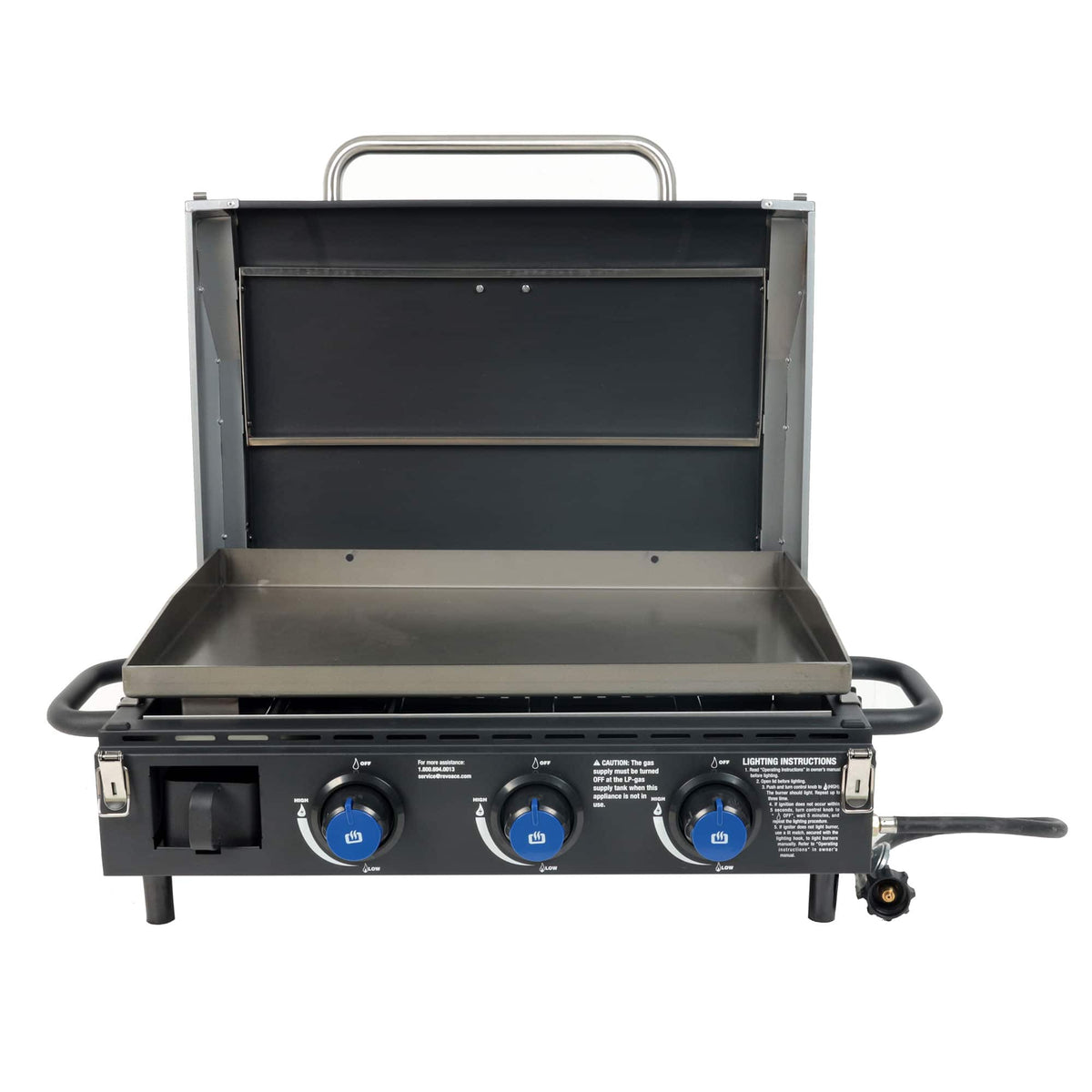 Razor - 34.5" 3 Burner Portable Tabletop Griddle for Backyard Cooking and Camping - Black