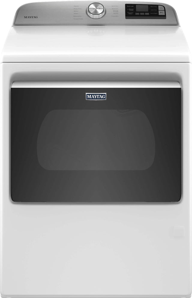 Front. Maytag - 7.4 Cu. Ft. Smart Gas Dryer with Extra Power Button - White.