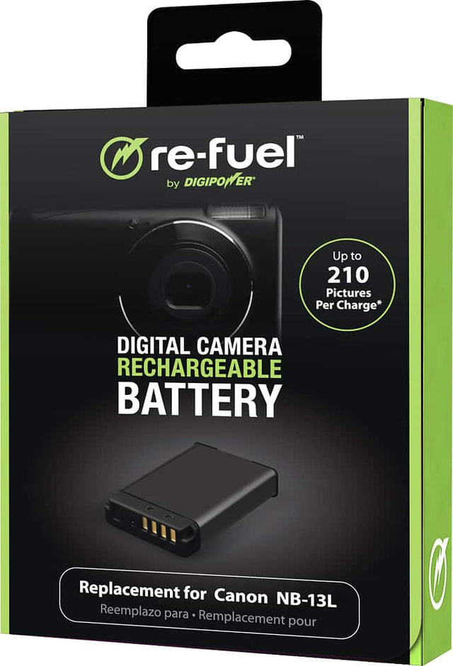 Front. Digipower - Digital camera replacement battery for Canon NB-13L battery pack - Black.
