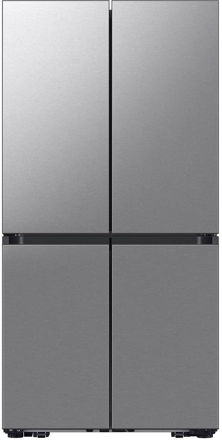 Samsung - 36 in. Wide Bespoke 22 cu. ft. Counter Depth 4-Door French Door Refrigerator with Zero Clearance Fit and Sphere Ice - Stainless Steel