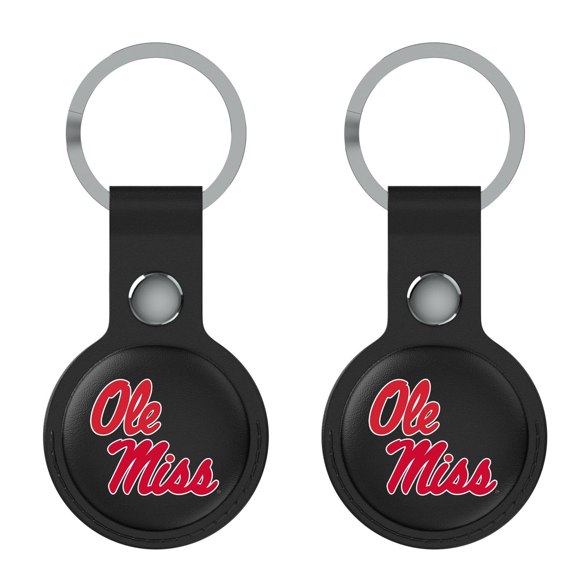 Keyscaper - Ole Miss Rebels Leatherette AirTag Holder 2-Pack - No Size - Black
