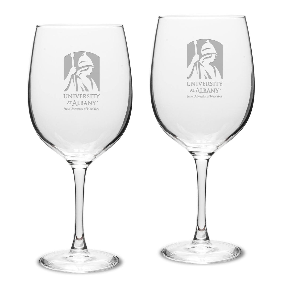 Jardine - UAlbany Great Danes 19oz. 2-Piece Traditional Robusto Red Wine Table Glass Set - Multicolor
