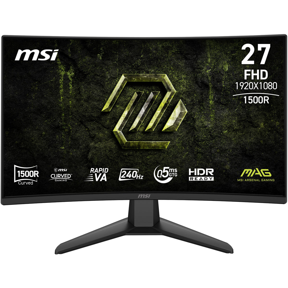 MSI - MAG 274CF X24 27" FHD Curved Rapid VA 240Hz 0.5ms Gaming Monitor with FreeSync Premium and HDR Ready (HDMI, DisplayPort) - Metallic Black