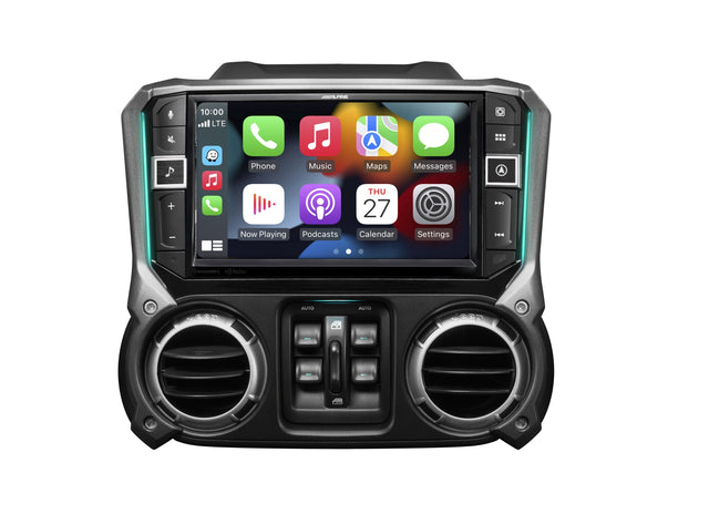 Front. Alpine - 9" Android Auto and Apple CarPlay Bluetooth Digital Media Receiver - Black.