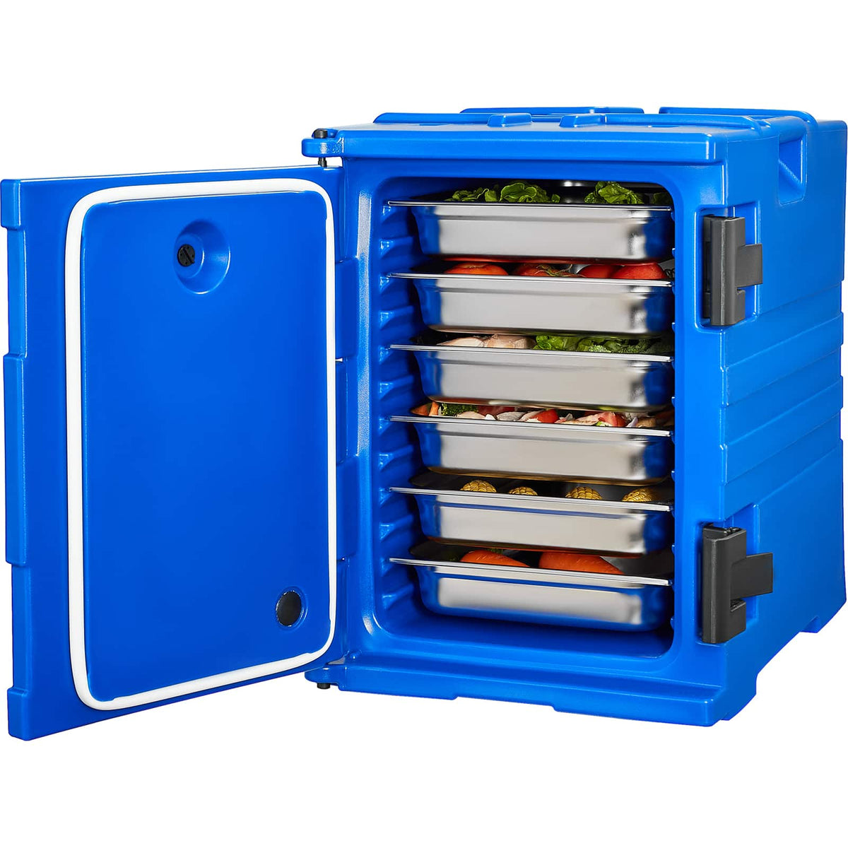 VEVOR - Insulated Food Pan Carrier, 95 Qt Hot Box for Catering, Food Box Carrier with Double Buckles, Front Loading Food Warmer - Blue