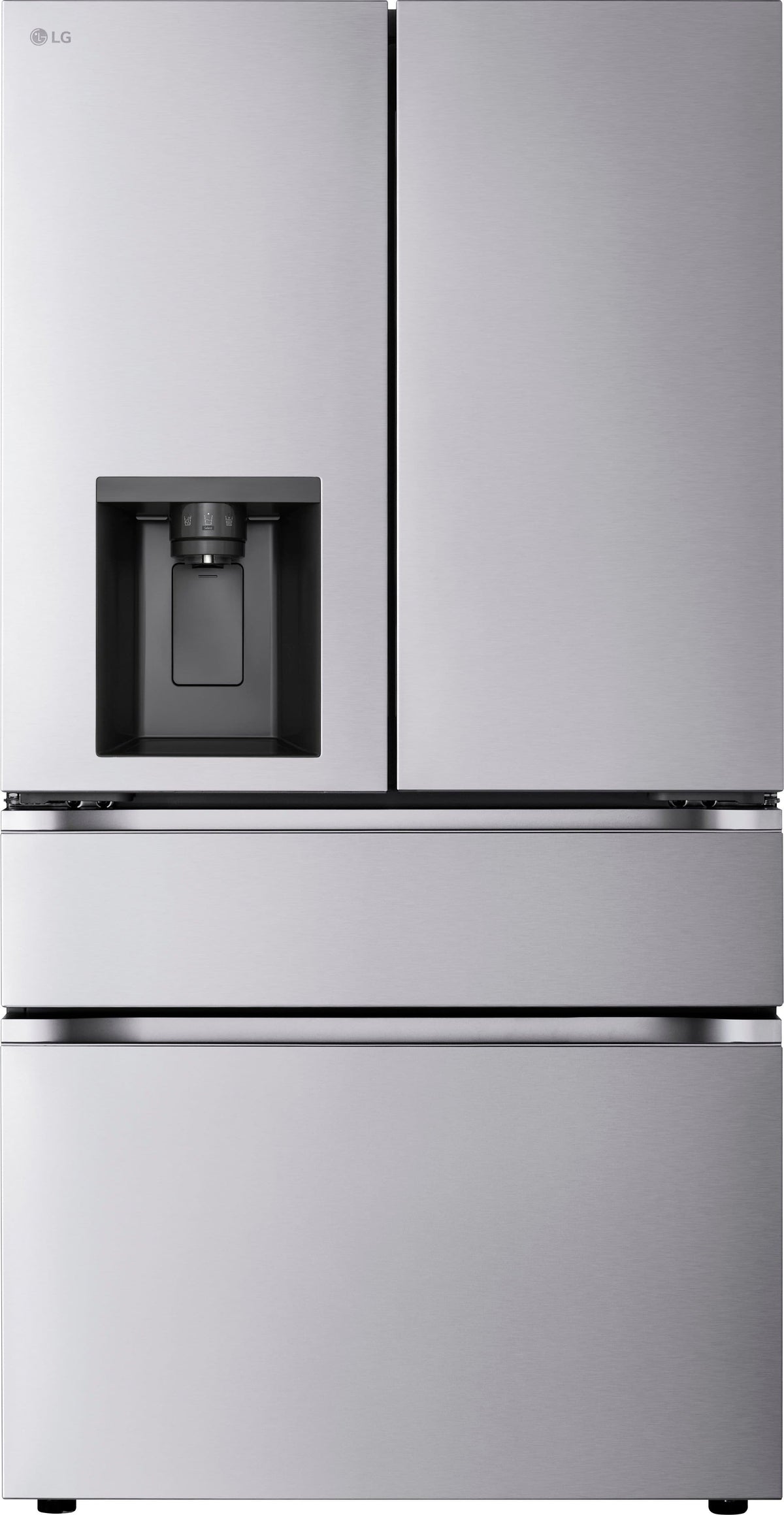LG - 36-in Wide Standard-Depth MAX 28.6 Cu. Ft. 4-Door French Door Smart Refrigerator with Full Convert Drawer - PrintProof Stainless Steel Look