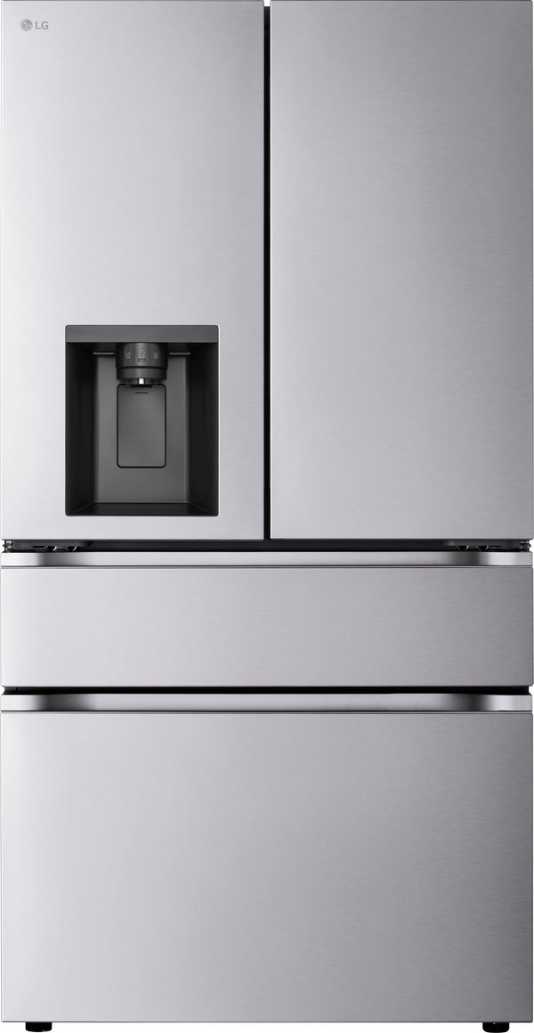 LG - 36-in Wide Standard-Depth MAX 28.6 Cu. Ft. 4-Door French Door Smart Refrigerator with Full Convert Drawer - PrintProof Stainless Steel Look