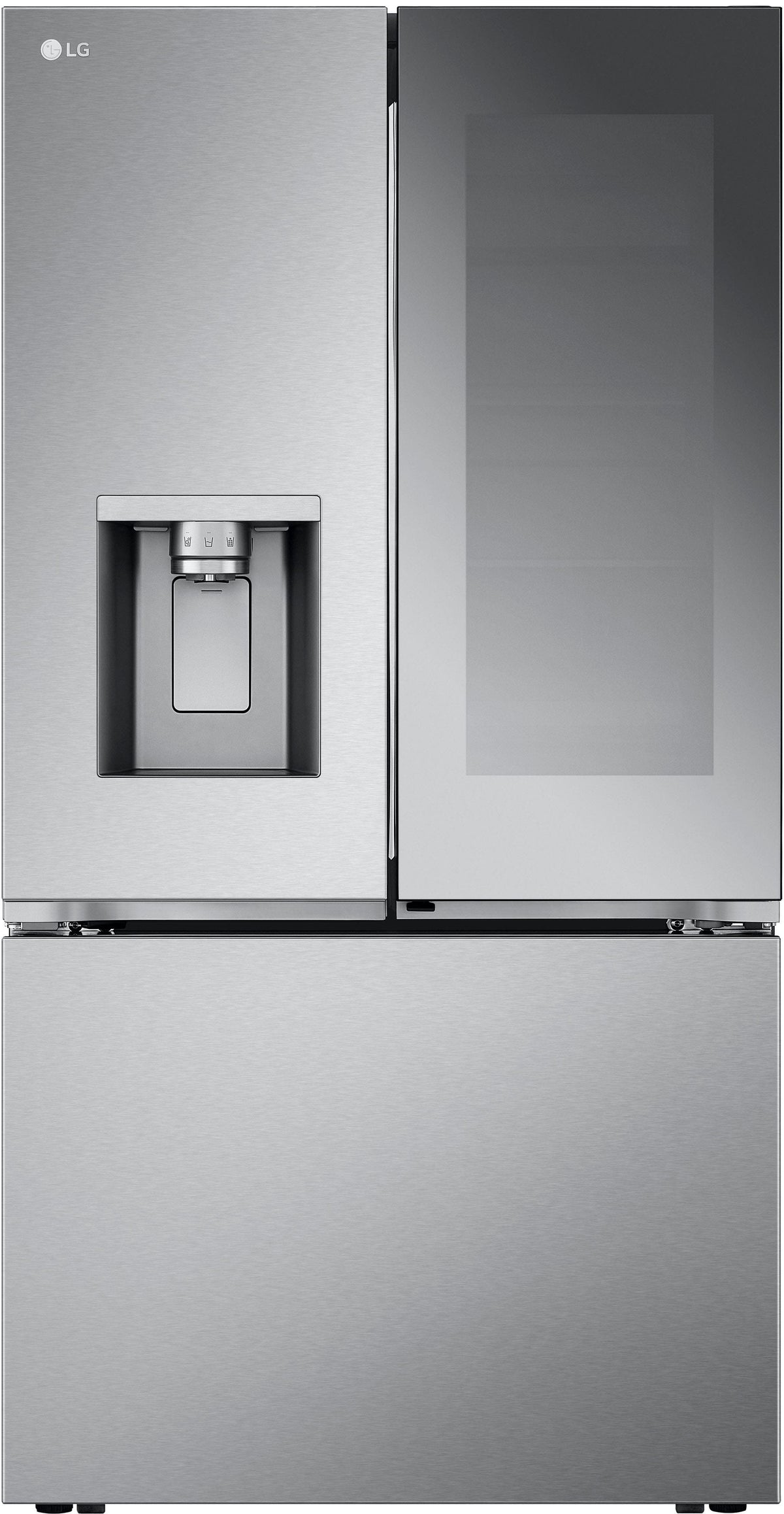 LG - 36-in Wide Counter-Depth MAX 25.5 Cu. Ft. French Door-in-Door Smart Refrigerator with Mirror InstaView - Stainless Steel