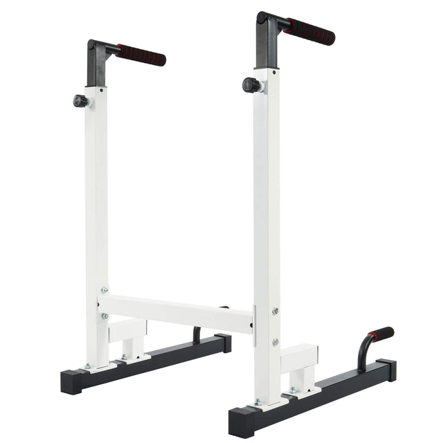 Front. BalanceFrom Fitness - BalanceFrom Multi Function Home Gym Exercise Dip Stand, 500lb Capacity, White - White.