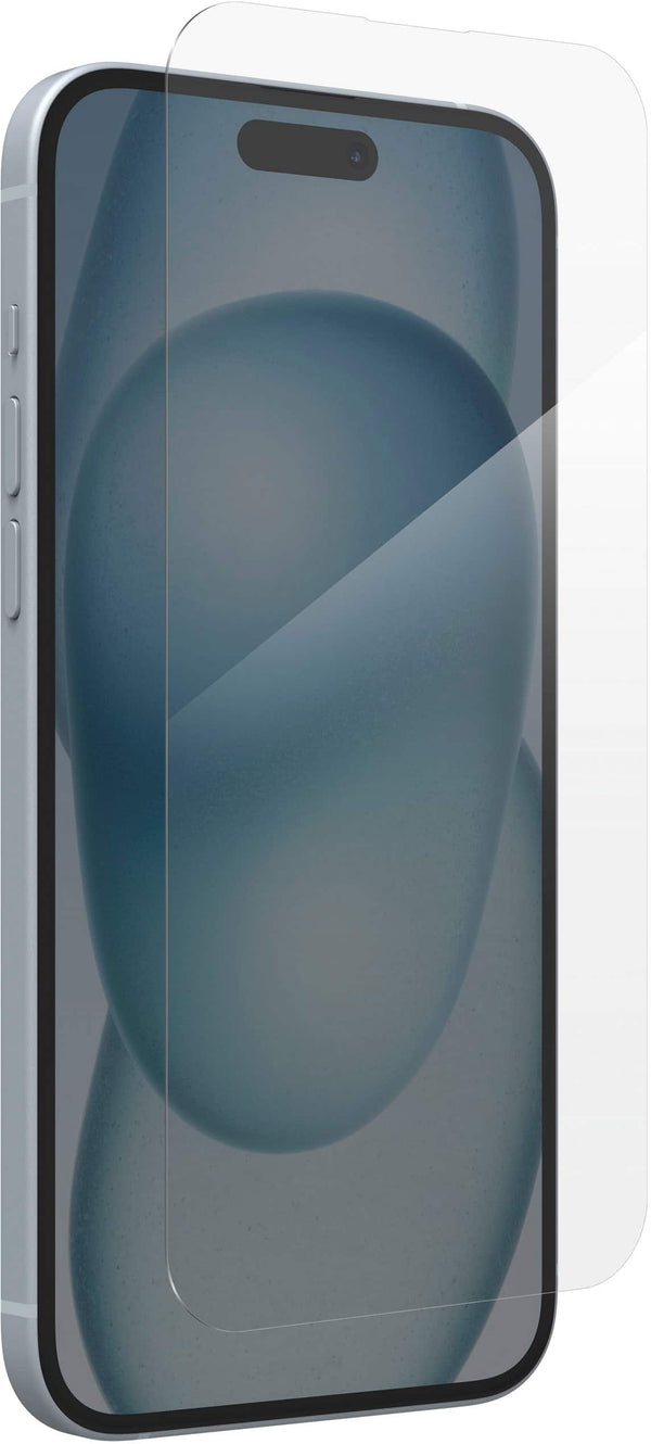 ZAGG - Glass+ Defense Screen Protector for Apple iPhone 15 Plus - Clear