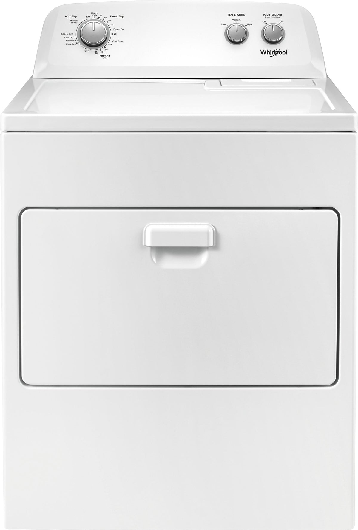 Whirlpool - 7 Cu. Ft. Electric Dryer with AutoDry Drying System - White