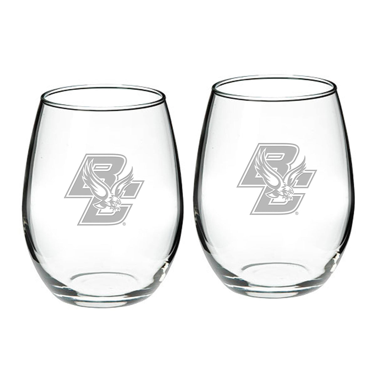 Jardine - Boston College Eagles 2-Piece 21oz. Stemless Wine Glass Set - Multicolor