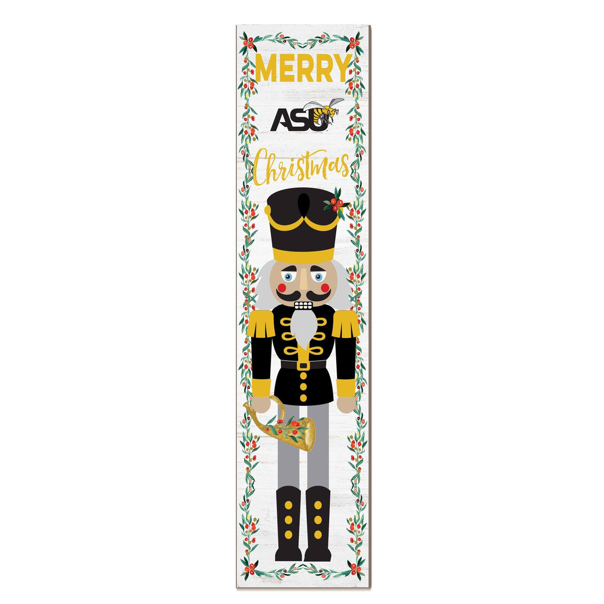 Jardine - Alabama State Hornets 11" x 46" Nutcracker Holiday Leaner Sign - White