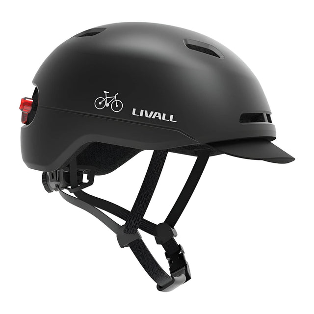 Front. LIVALL - C21 eBike/eScooter Helmet certified up to 28 MPH with Smart Lighting &  Fall Detection with SOS Alert - Black.