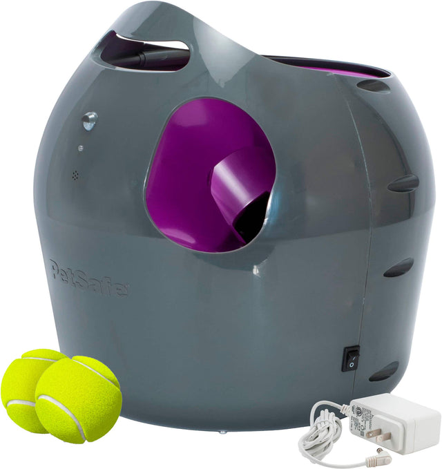 Front. PetSafe - Automatic Ball Launcher - Interactive Dog Toy - Tennis Balls Included - Motion Sensor Promotes Safe Play - Gray.