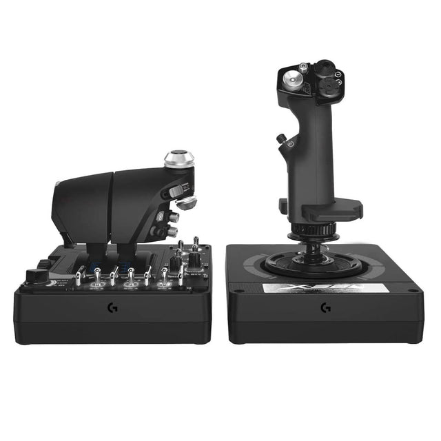 Front. Logitech - Logitech X56 HOTAS Microsoft Flight Simulator RGB Dual-Throttle  Joystick - Black.