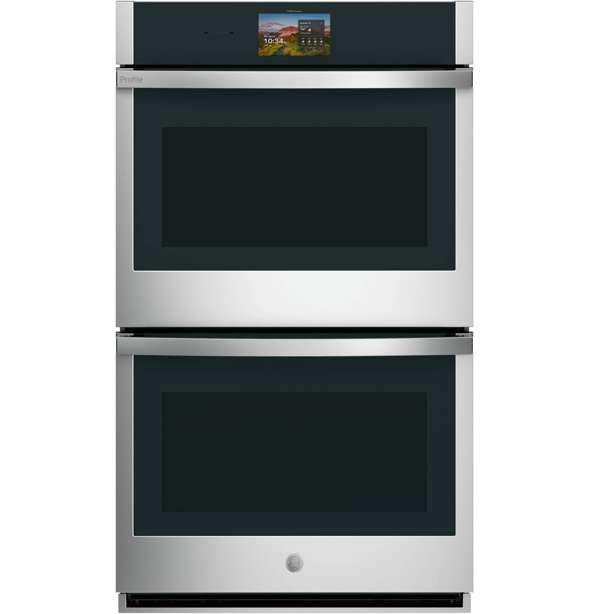 GE Profile - 30" Smart Built-In Double Electric True European Convection Wall Oven with No Preheat Air Fry and Precision Cooking - Stainless Steel