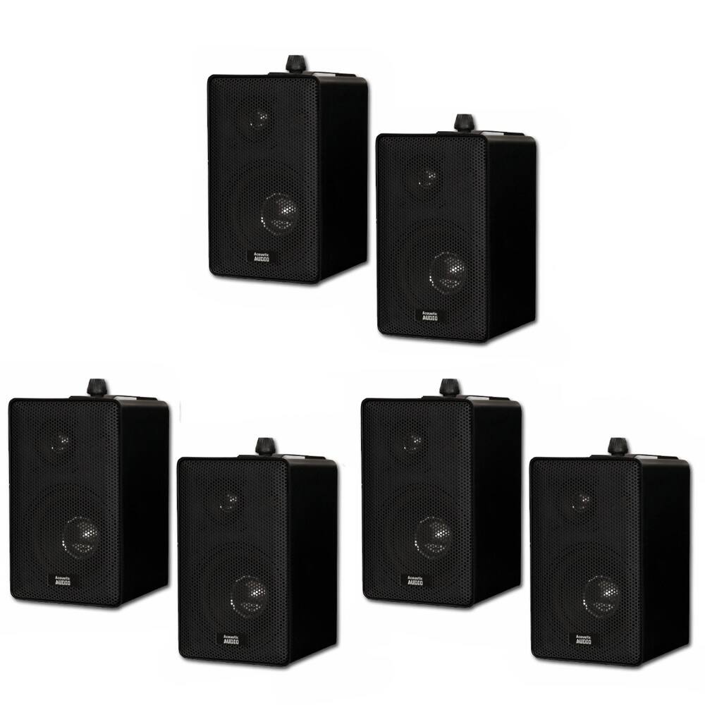 Acoustic Audio by Goldwood - 251B Indoor Outdoor 3 Way All-Weather Speakers 3 Pair Pack 251B-3Pr - Black