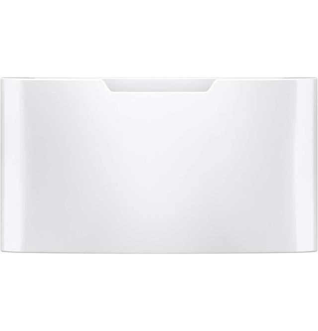 Front. GE - 28 in. Wide and 16 in. Tall Laundry Pedestal with Storage Drawer for Select Washers and Dryers - White.