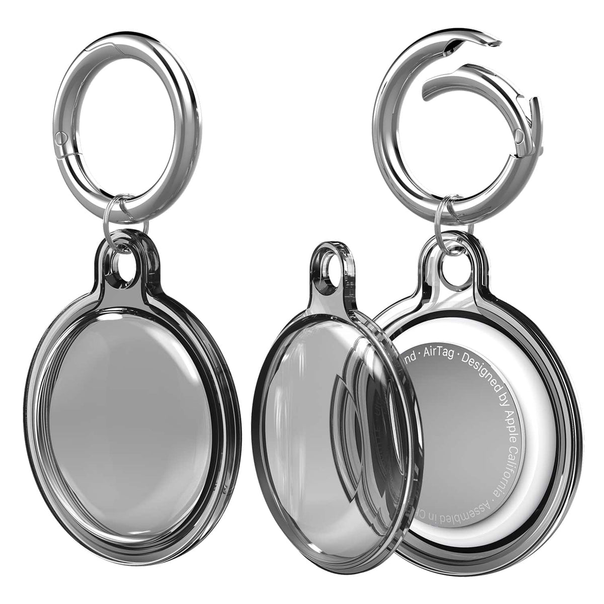 Vena - 1x For Apple AirTag Holder, AirTag Keychain Holder Waterproof AirTag Case for Backpack Kids Elderly Pets Collar - Black