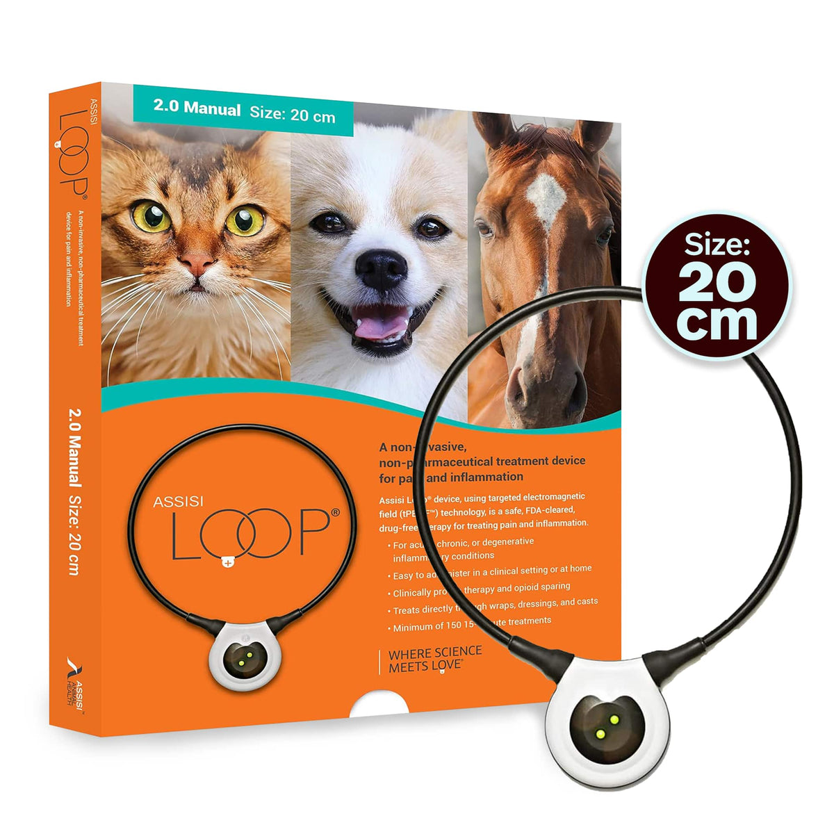 Assisi - LOOP 2.0 Manual tPEMF Device for Dogs and Cats - Black
