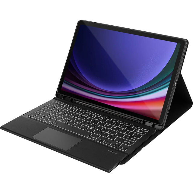 Front. SaharaCase - Keyboard Case with TrackPad for Samsung Galaxy Tab S8 and Galaxy Tab S7 - Black.