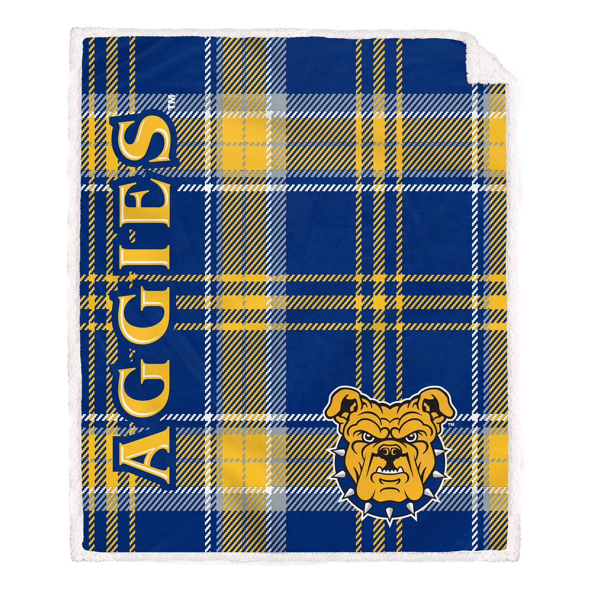 Pegasus - North Carolina A&T Aggies 50" x 60" Playmaker Plaid Ultra Cozy Sherpa Throw - Multicolor
