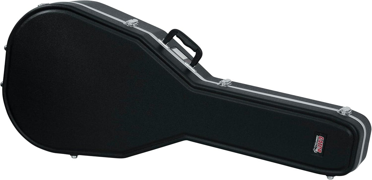 Gator - Deluxe Molded Case for Jumbo Acoustic Guitars with Impact-Resistant ABS Shell and Lockable Latches