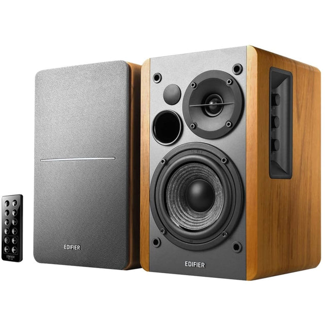 Angle. Edifier - R1280DB Powered Bluetooth Bookshelf Speakers, Computer Speakers - 42W RMS Optical Input - Wireless Studio Monitors - Brown.