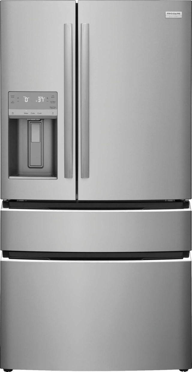 Front. Frigidaire - 21.5 Cu. Ft.  4-Door French Door Counter-Depth Refrigerator - Stainless Steel.