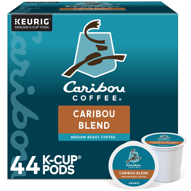 Caribou Coffee Caribou Blend Medium Roast Coffee K-Cup 44 Pods.
