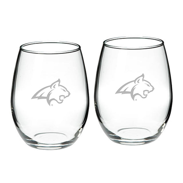 Front. Jardine - Montana State Bobcats 2-Piece 21oz. Stemless Wine Glass Set - Multicolor.