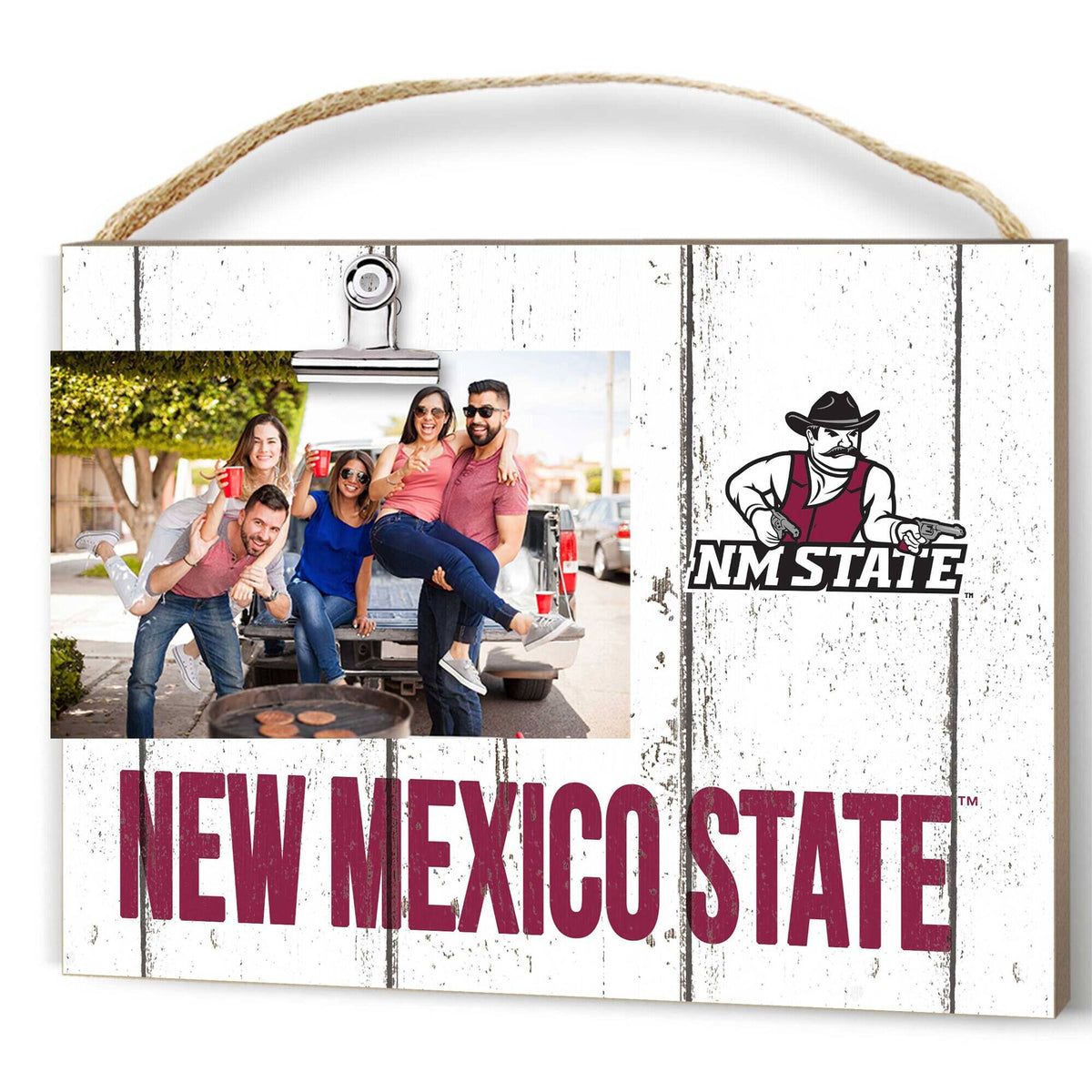 Jardine - New Mexico State Aggies 8" x 10" Weathered Clip It Frame - White