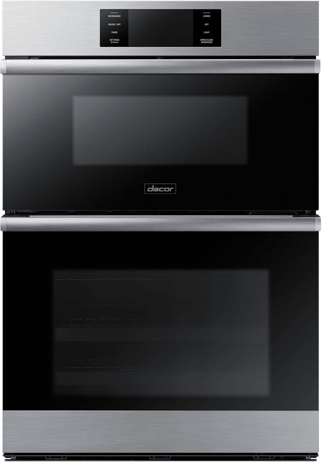 Front. Dacor - Modernist 30" Electric Wall Oven with Built-In Microwave in Stainless - Stainless steel/silver.