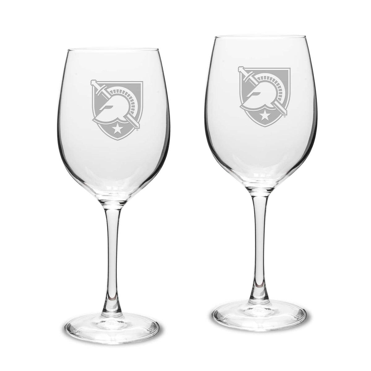 Jardine - Army Black Knights 2-Piece 16oz. Traditional White Wine Glass Set - Multicolor