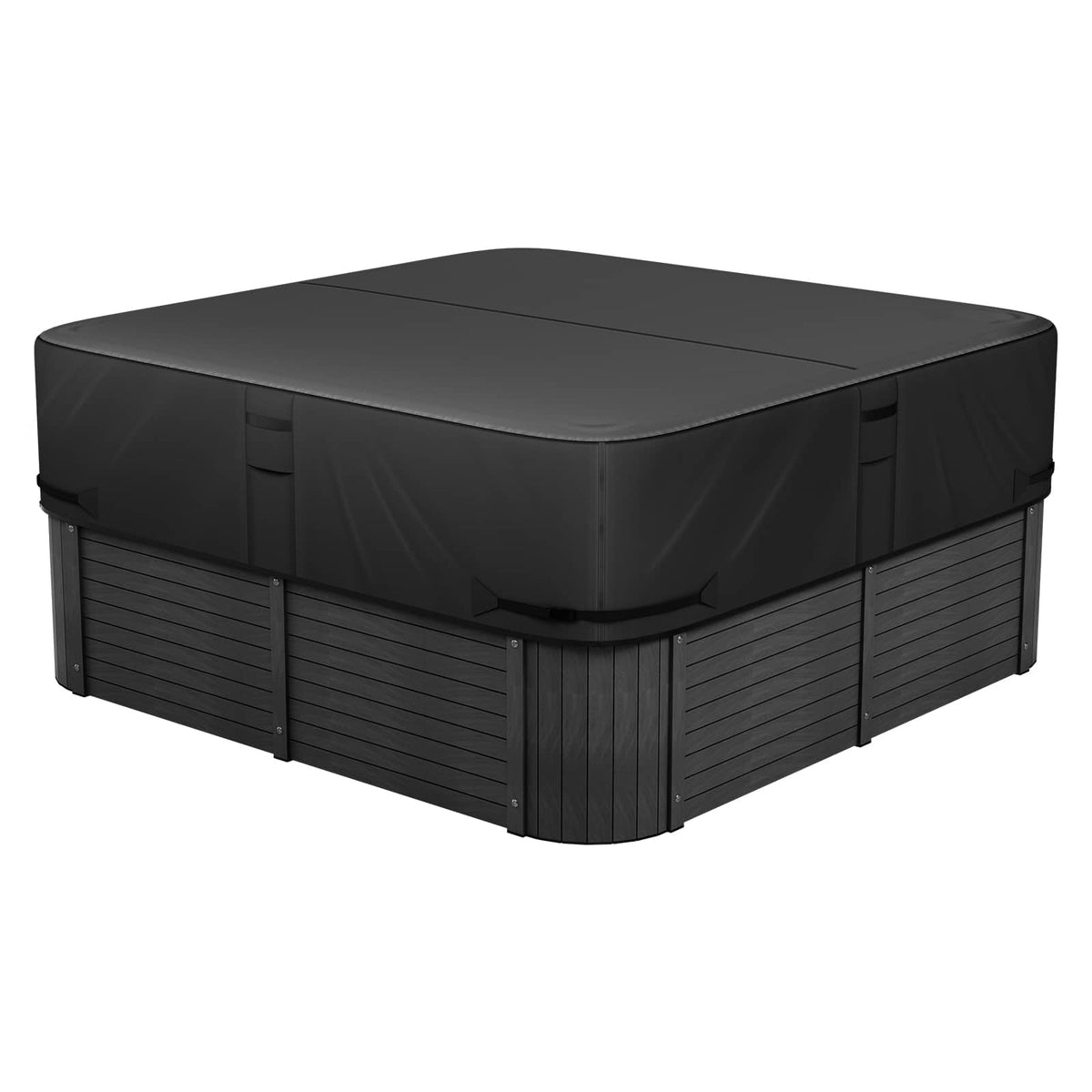 VEVOR - Outdoor Hot Tub Cover, 93 x 93 x 20 Inch Weatherproof and Waterproof Hot Tub Cover Protector - Black