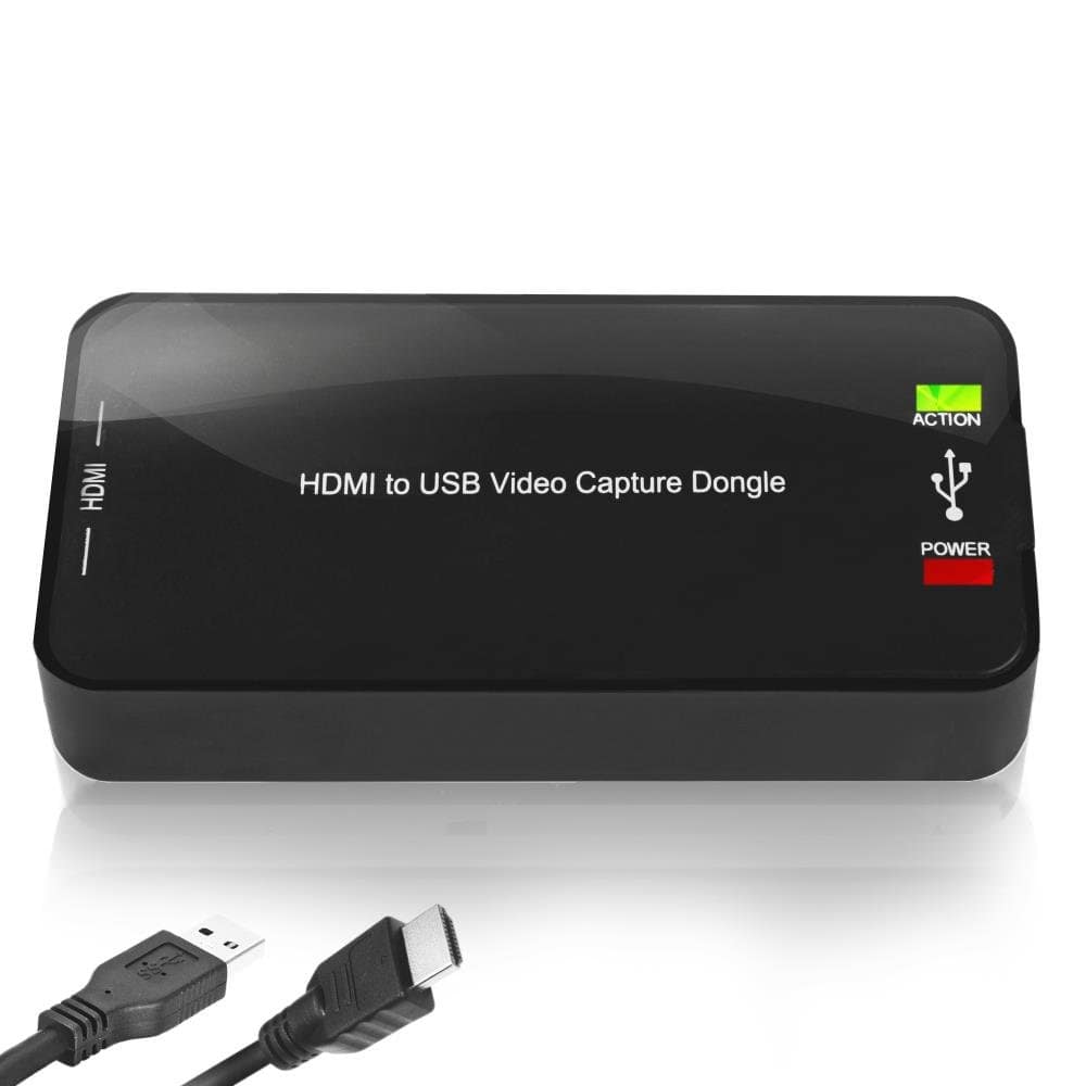 Pyle - Full HD 1080p External Game Stream Capture Card | Digital Video & Gaming Recorder, Includes All Necessary Cables - Black
