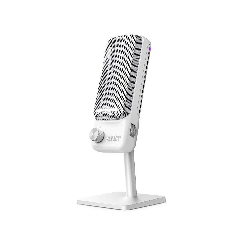 NZXT - Capsule Elite Premium Wired Cardioid Condenser Microphone with Multi-Position Design - White