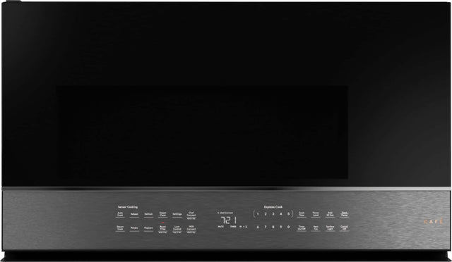 Front. Café - 2.1 Cu. Ft. Over-the-Range Microwave with Sensor Cooking - Platinum Glass.
