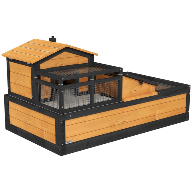 Front. Pawhut - Tortoise Habitat House w/ Balcony & 2 Stories.