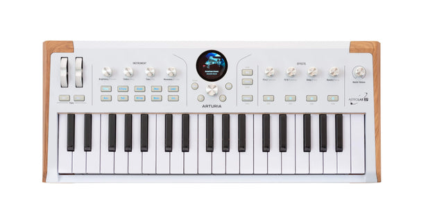 INSTRUMENT - EFFECTS  
American tend - - kp  
Brightness Volume Timbre Ravi Plane E.Puna Organ Time M BAS Movement 1 Treble Les -m dars sn Chare Scale AEI intensity 1E B/ Itety Delay 1 Cima Reverber Decay Master Klue Dct trans det Rers Fad Strings Basi See 1 +  
ARTURIA Paria  
Save as Lae Lae as ASTROLAB 37