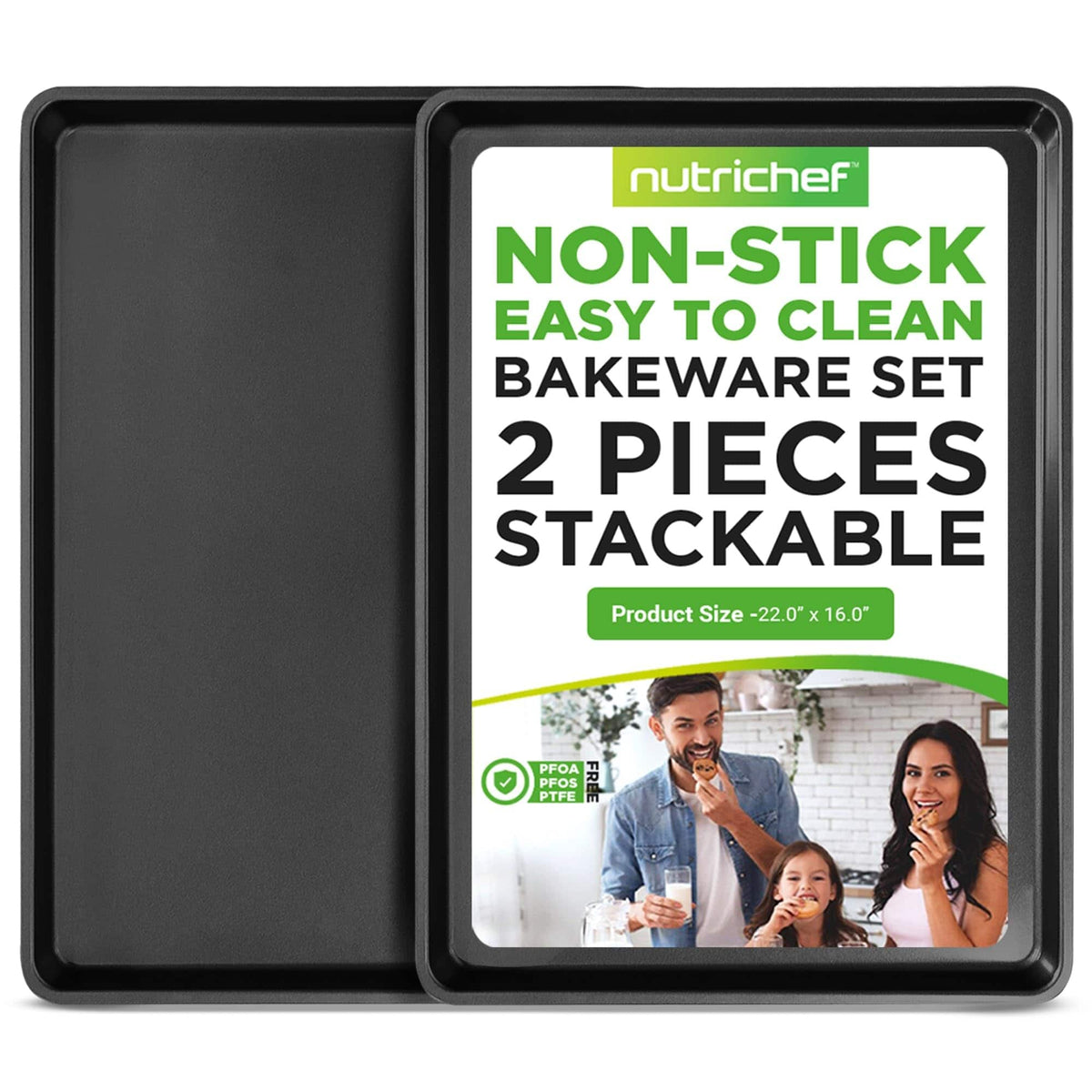 NutriChef - 2-Piece XL Mega Cookie Sheet Baking