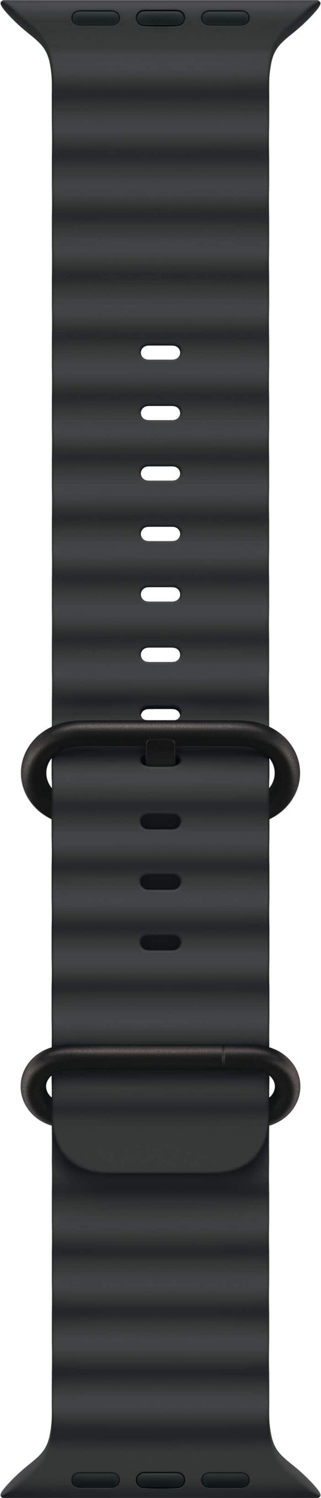 Angle. Apple - 49mm Ocean Band - Titanium Finish - Black.