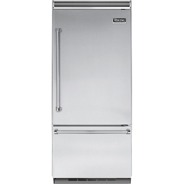 Front. Viking - Professional 5 Series Quiet Cool 20.4 Cu. Ft. Bottom-Freezer Built-In Refrigerator - Stainless Steel.