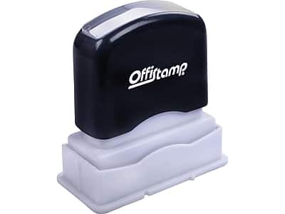 Front. Offistamp - Entered Rectangle Pre-Inked Stamp, Red Ink - Red.